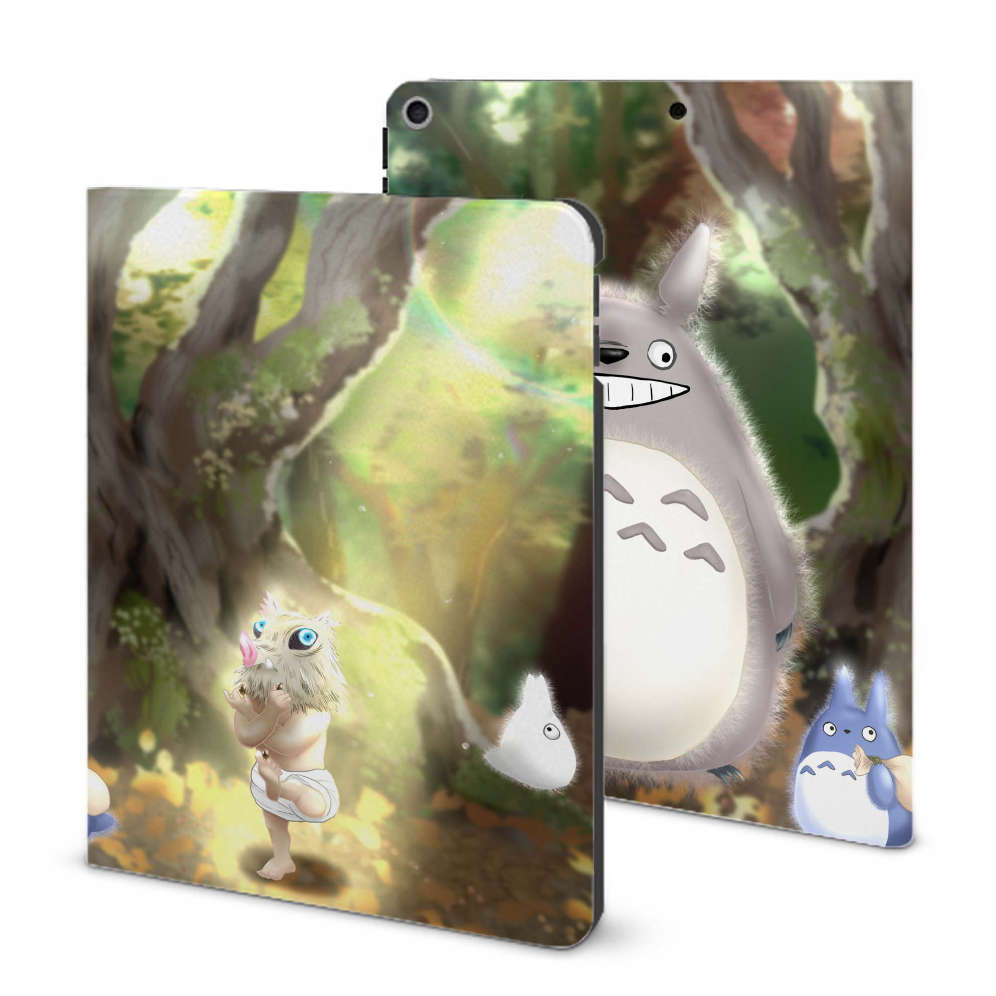 （画像用） となりのトトロ 草壁メイ 草壁サツキ My Neighbor Totoro Satsuki Kusakabe Mei Kusakabe IPad ケース ブック型 PUレザー TPU 耐衝撃 軽量 薄型 ペン収納なし 全面保護 IPad 各モデル対応